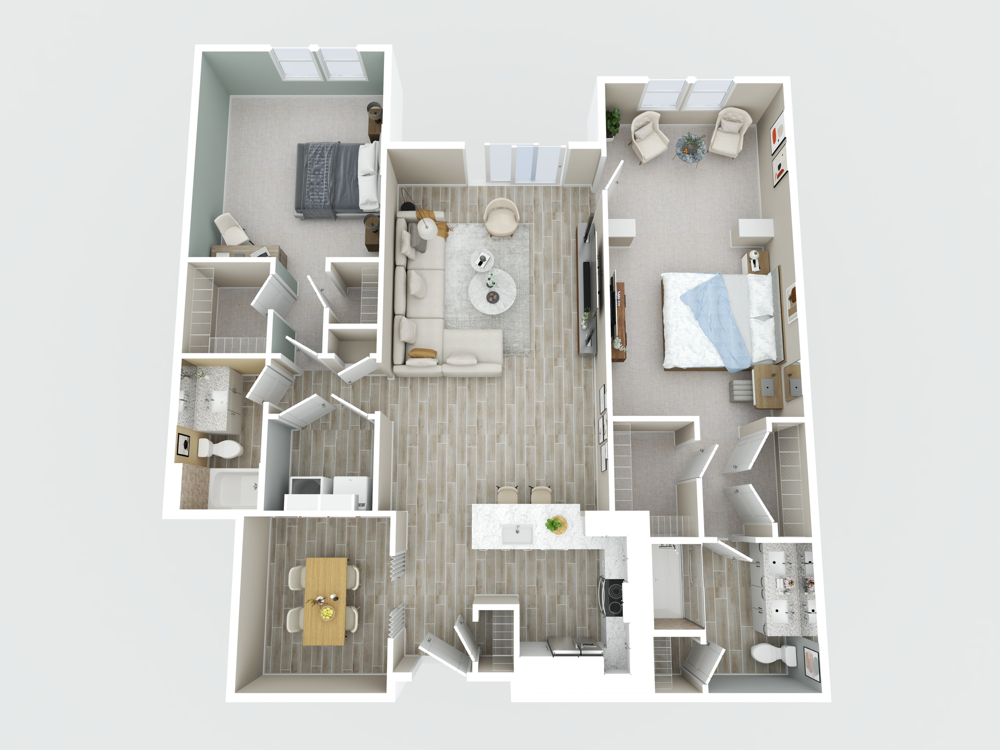 colored three dimensional floorplan